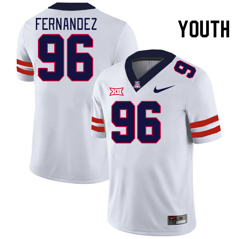 Youth #96 Nick Fernandez Arizona Wildcats Big 12 Conference College Football Jerseys Stitched-White